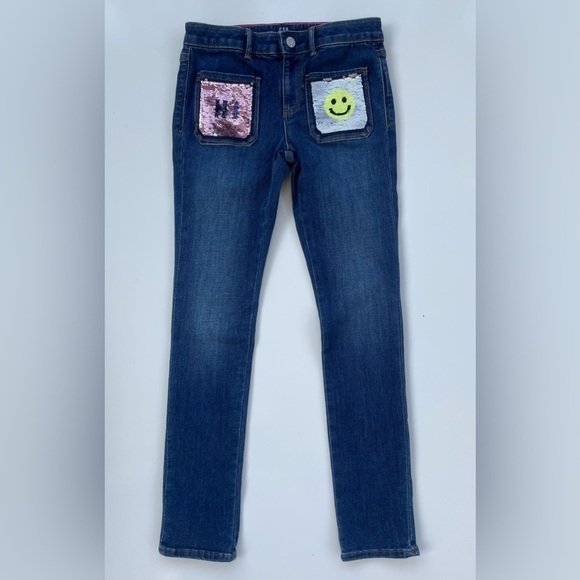 GAP Kids Girls' Flippy Sequin Skinny Jeans with Stretch Size 10 - Picture 1 of 8